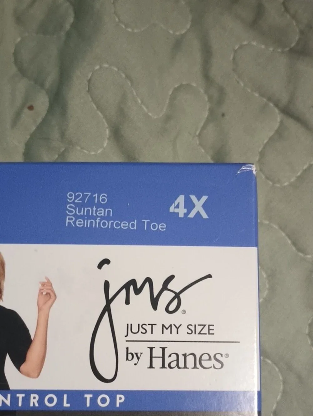Hanes Day Sheer Control Top Pantyhose - Suntan and Black Accents